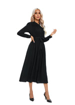 Mock Button Self Tie Midi Dress