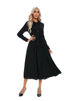 Mock Button Self Tie Midi Dress