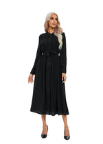 Mock Button Self Tie Midi Dress