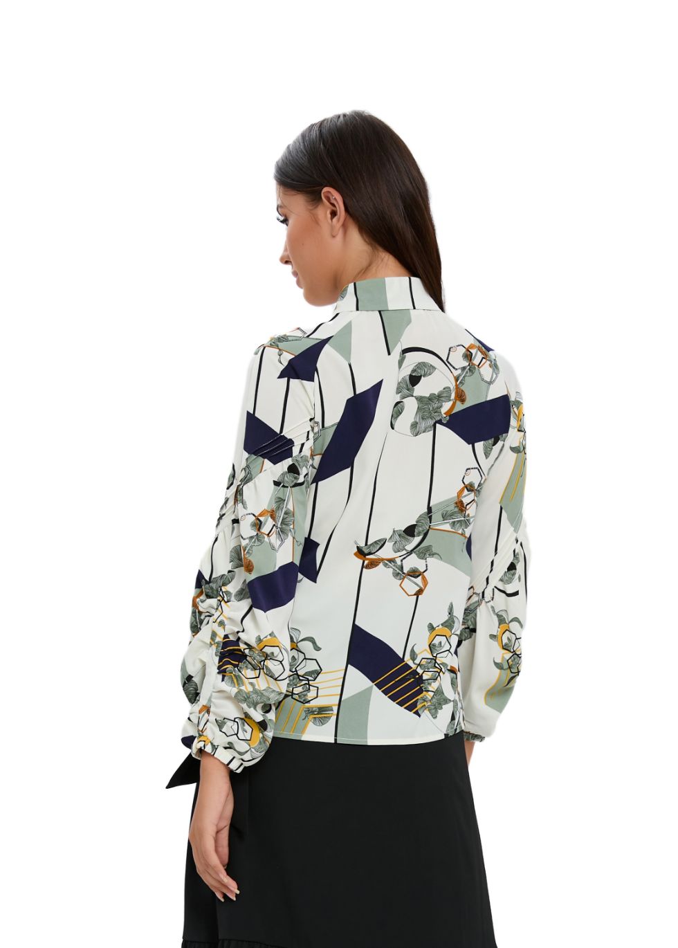 Button Down Collared Print Shirt