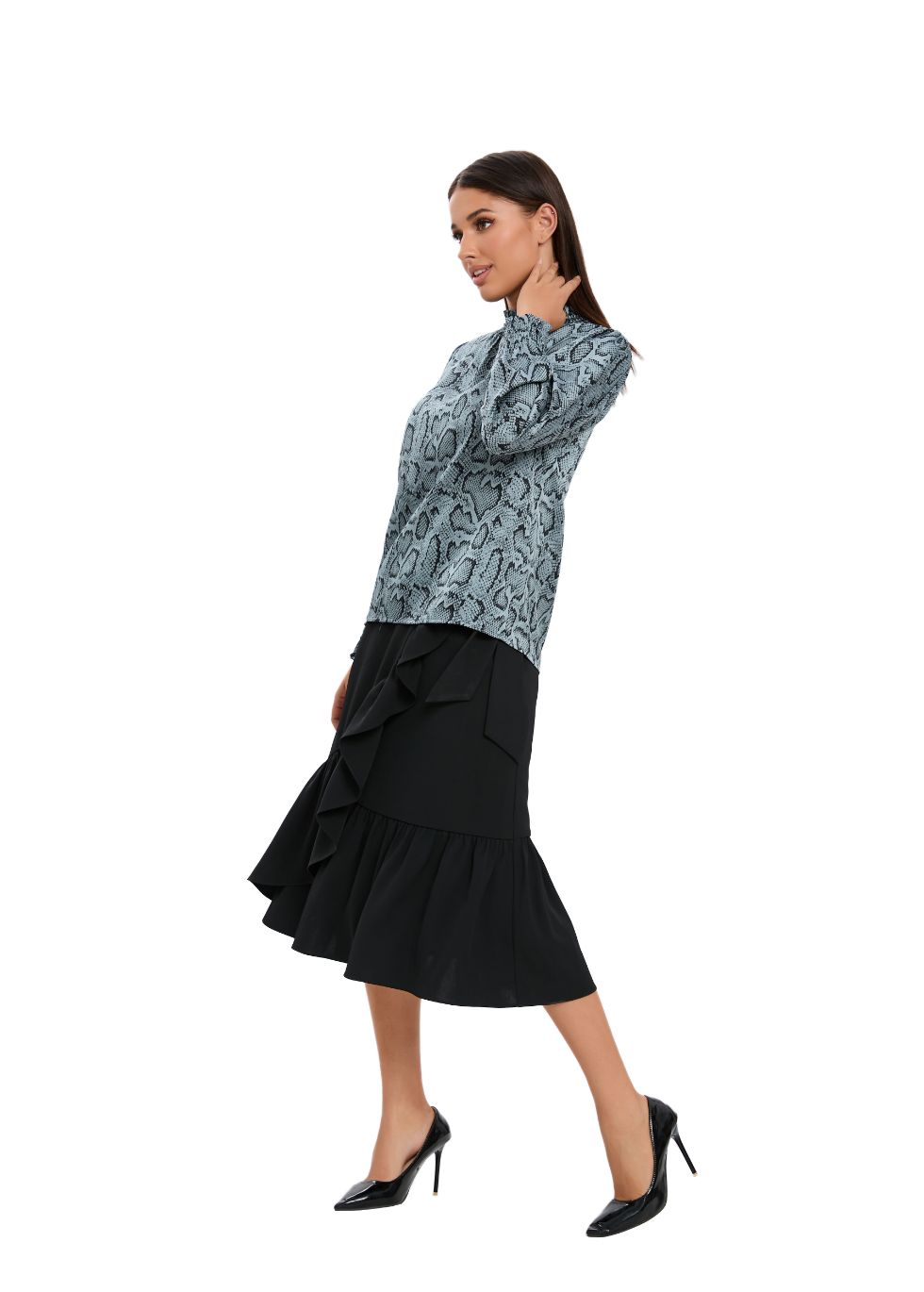 Blue Scale Print Shirt