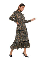 Floral Print Two Piece Midi Dress Set