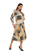 Abstract Print Two Piece Midi Dress Set MissFinchNYC