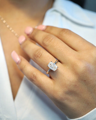 2.5ct Elongated Cushion Cut Solitaire Moissanite Engagement Ring Ring Deluxe Fine Jewelry