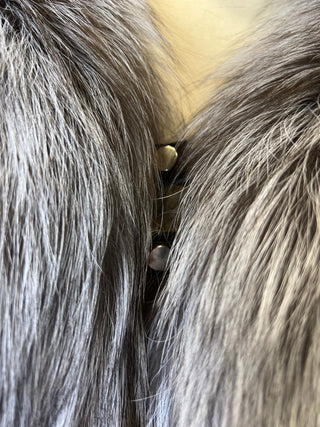 Genuine Silver Fox Fully Lined Hood Rabbit Insulated Parka - By Baano