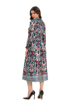 Regal Paisley Print Midi Dress