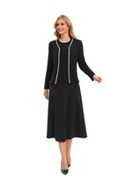 Jersey Cardigan with White Piping