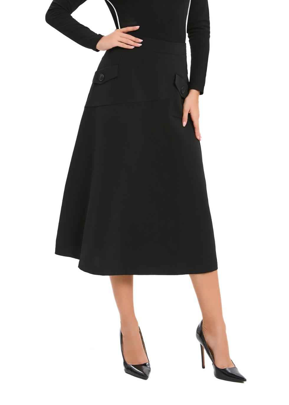 A-Line fully lined Midi Skirt with Pockets