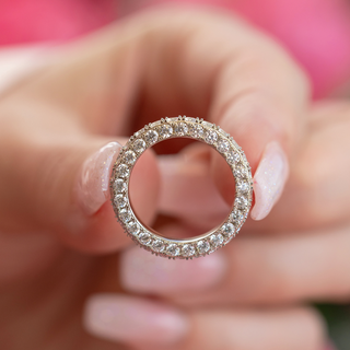 Jasmine Eternity Ring in Silver - Triple the Glamour