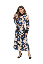 Sapphire Bloom Midi Dress