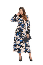 Sapphire Bloom Midi Dress