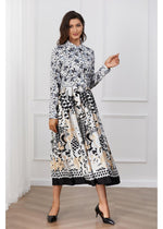 Monochrome Melody Midi Dress