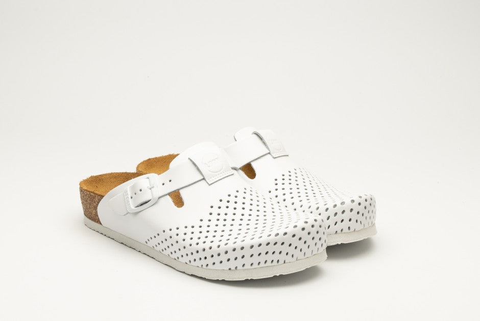 Edita by LEON– Women’s Leather Clog- Orthopedic Cork-style Clog with Adjustable Buckle