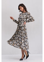 Golden Check Midi Dress