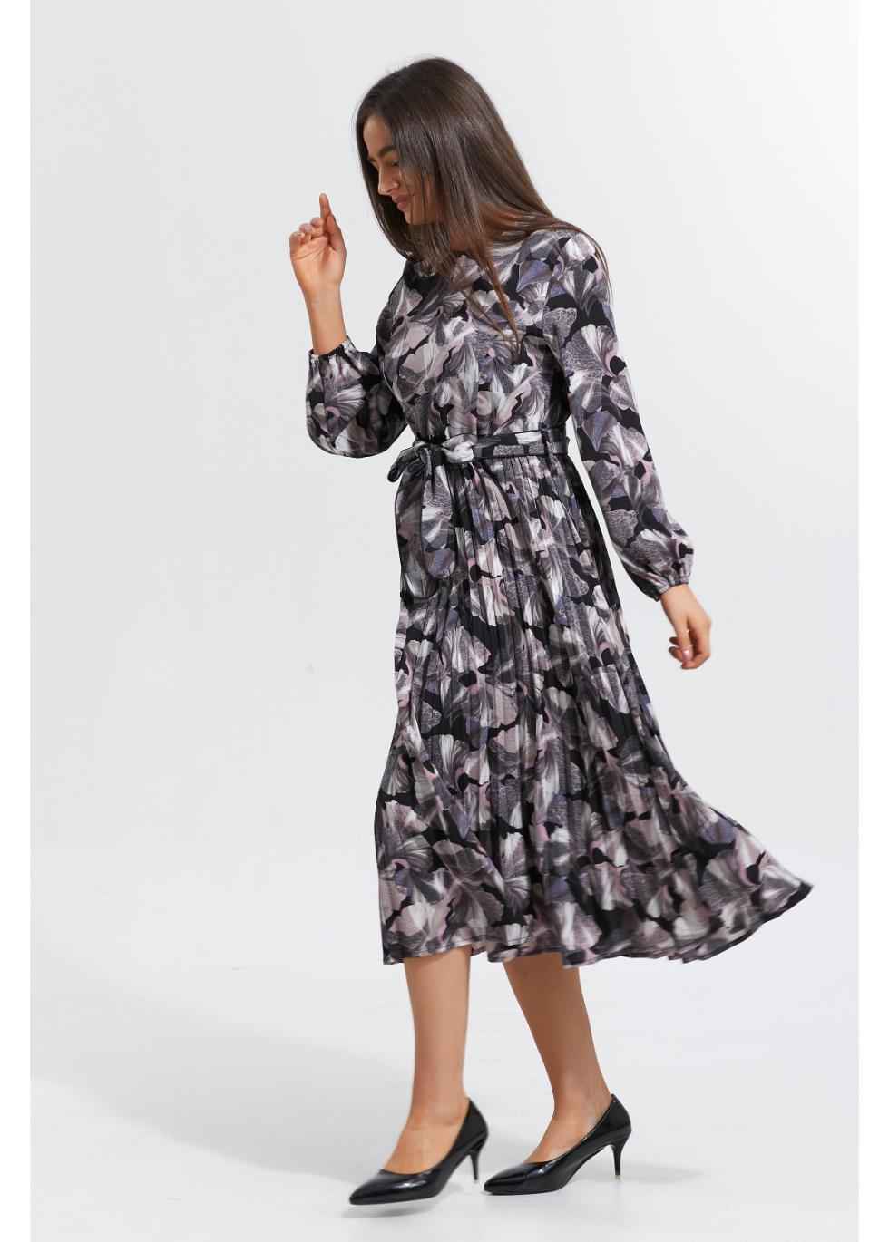 Lunar Garden Pleated Dress