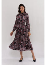 Mauve Floral Midi Dress - By Baano