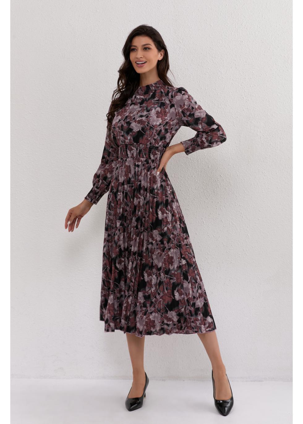 Mauve Floral Midi Dress - By Baano