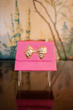 Pink Faille Lulu with Gold Handle Handbag - Gold Charms
