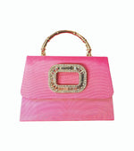 Pink Faille Lulu with Gold Handle Handbag - Gold Charms
