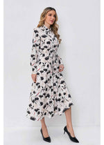 Petal Cascade Midi Dress