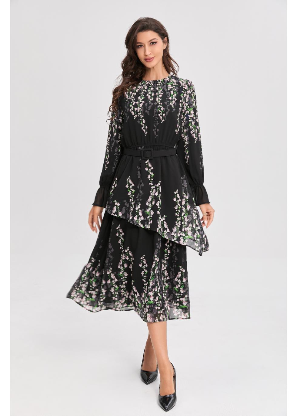 Cherry Blossom Tiered Dress MissFinchNYC