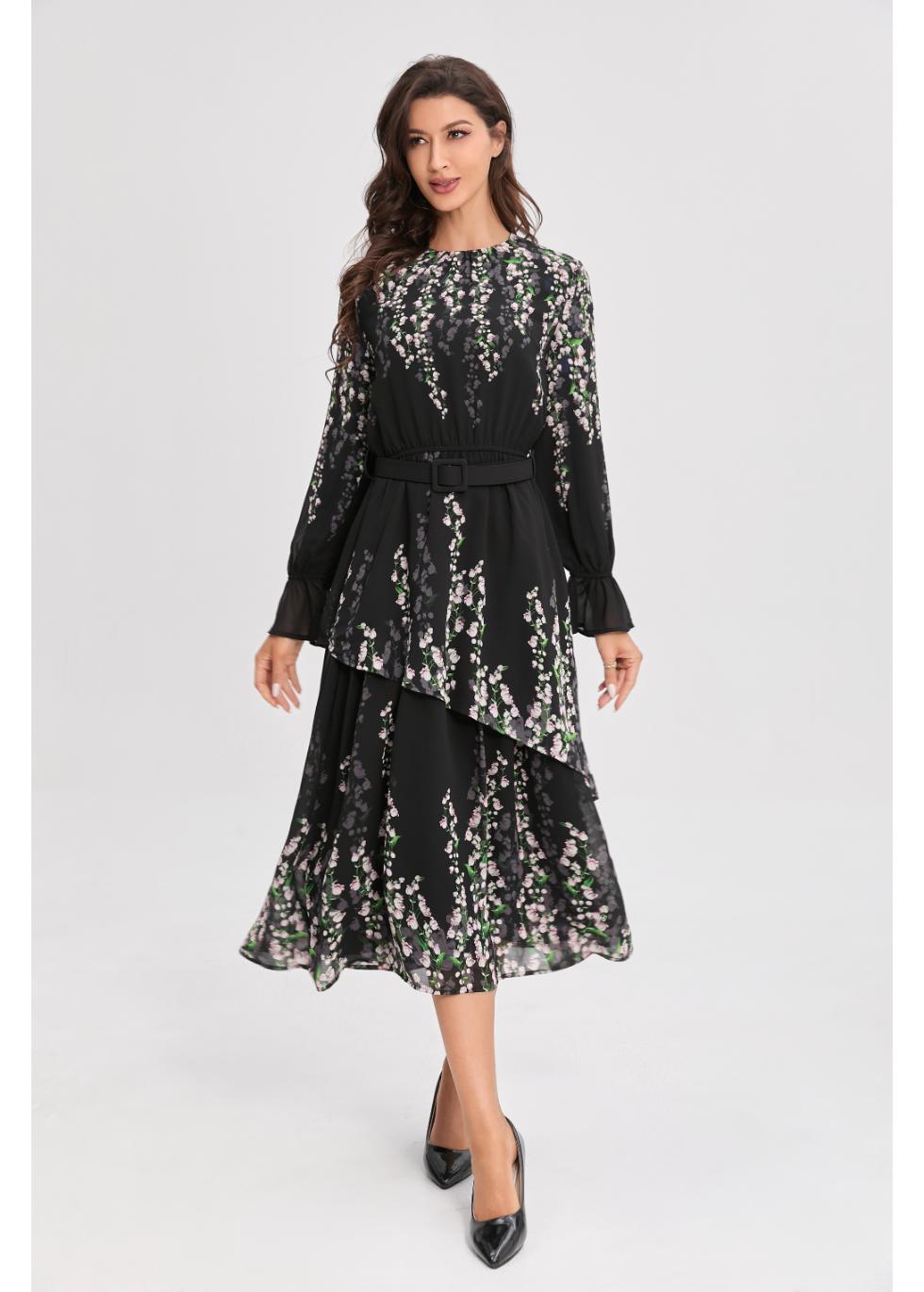 Cherry Blossom Tiered Dress MissFinchNYC