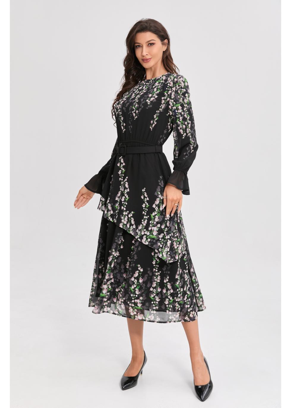 Cherry Blossom Tiered Dress MissFinchNYC