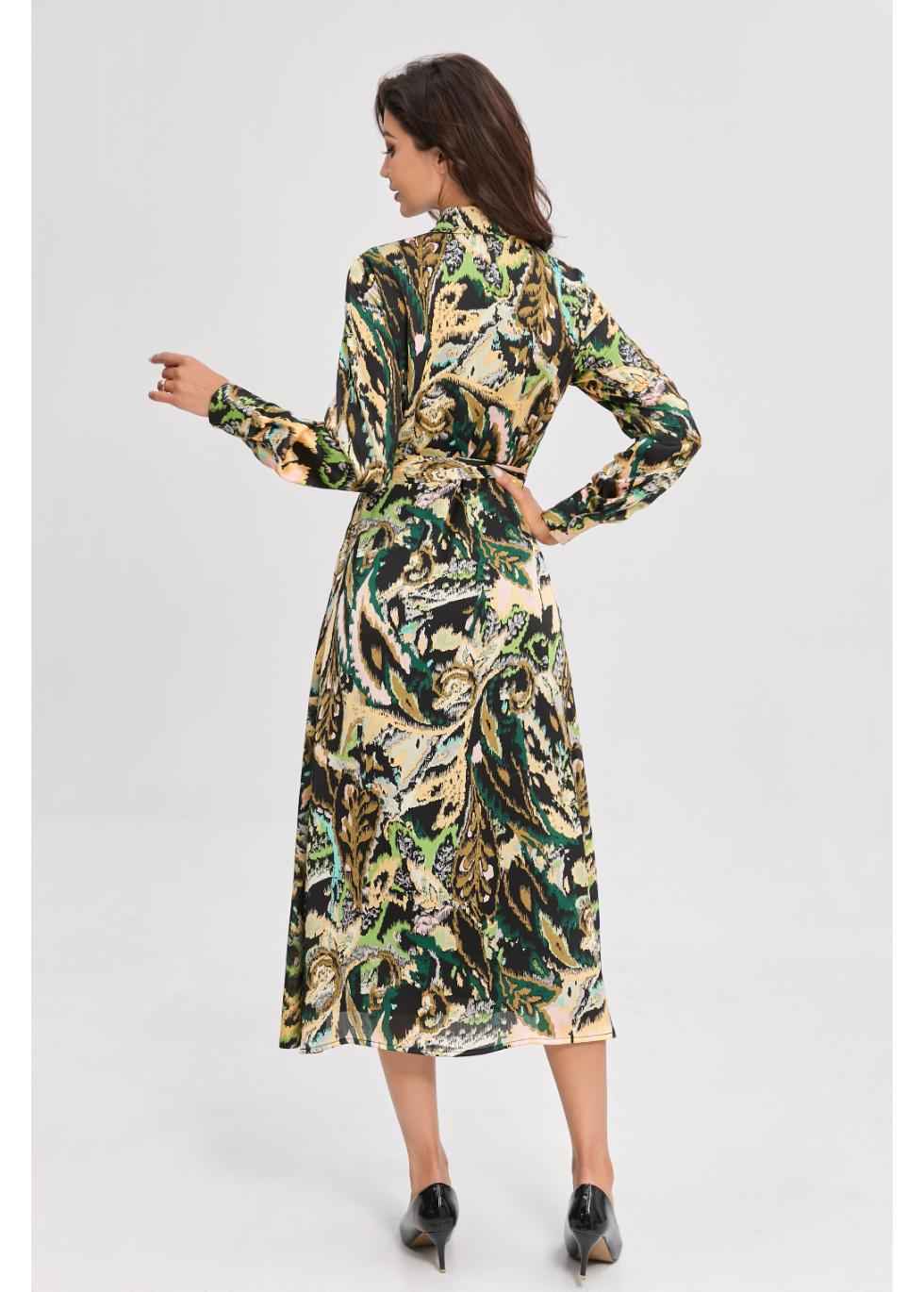 Palm Elegance Midi Dress