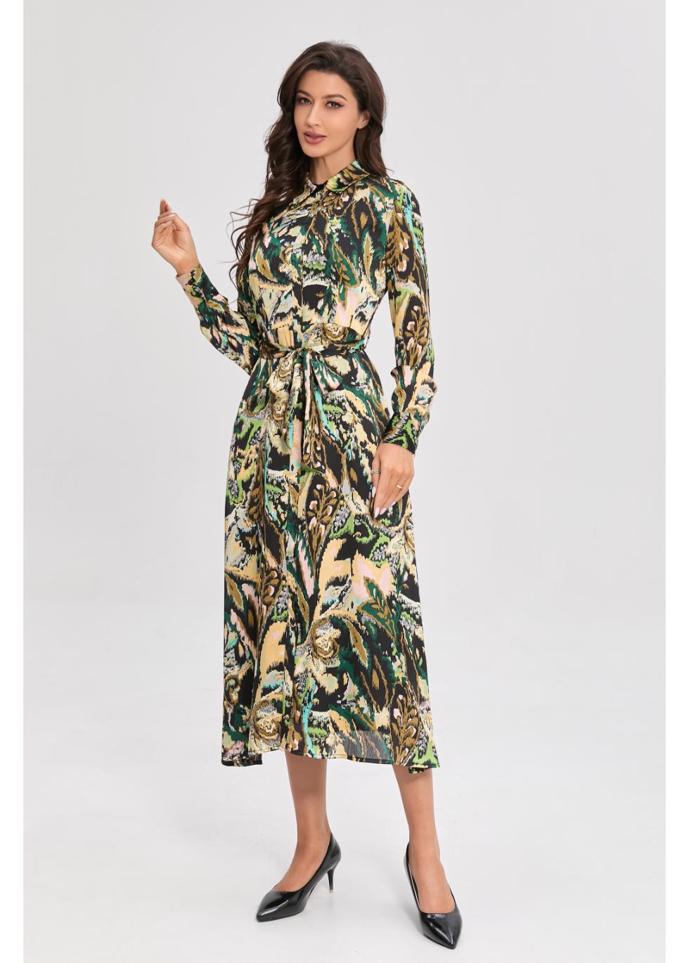 Emerald Mirage Midi Dress