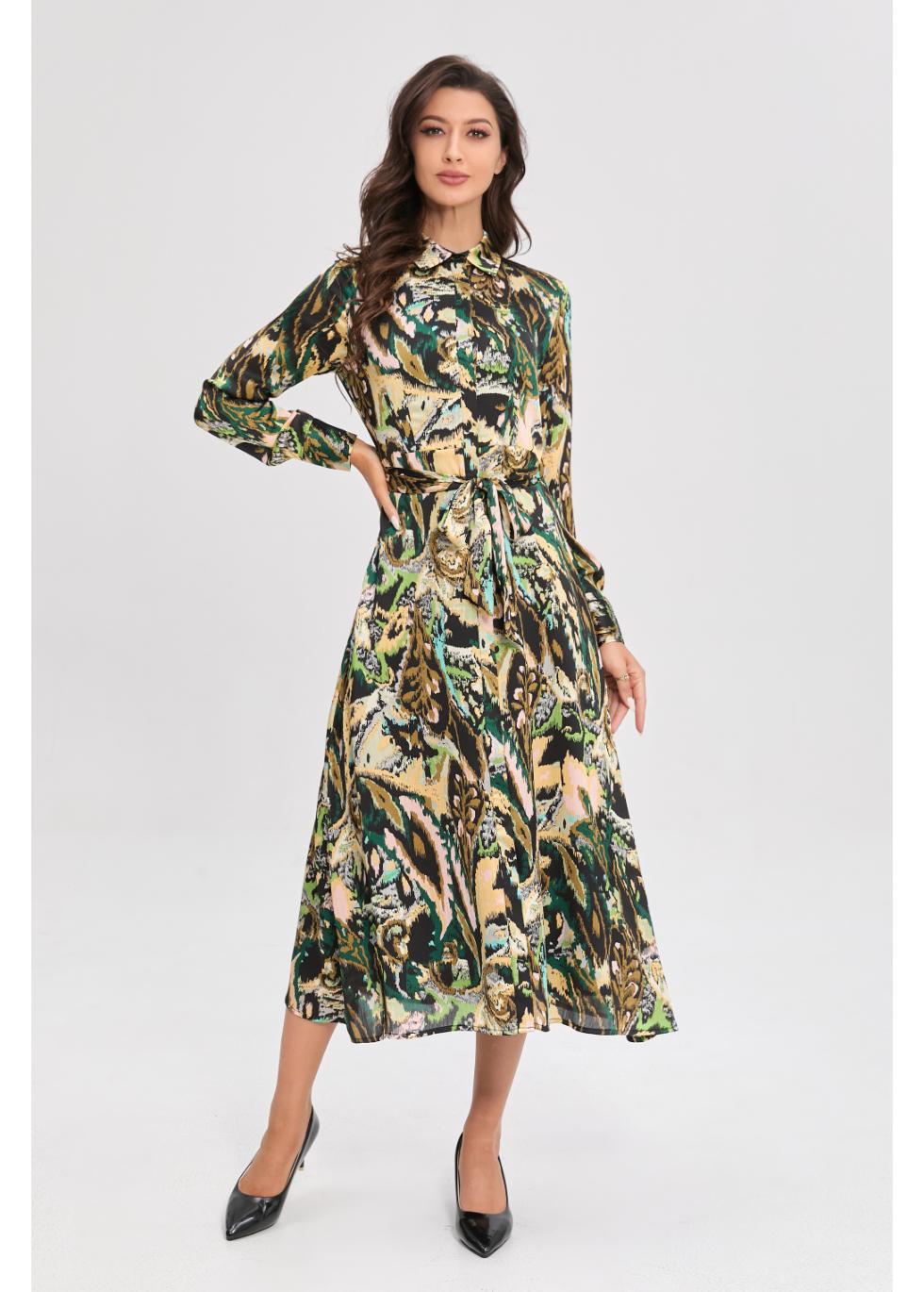 Emerald Mirage Midi Dress
