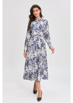 Azure Mosaic Midi Dress