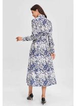 Azure Mosaic Midi Dress