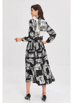 Noir Print Midi Dress