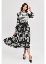 Noir Print Midi Dress