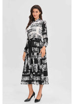 Noir Print Midi Dress