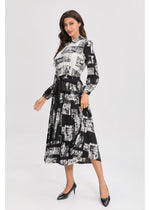 Noir Print Midi Dress