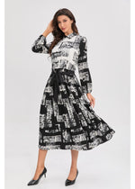 Noir Print Midi Dress