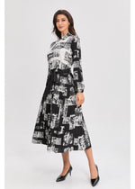 Noir Print Midi Dress