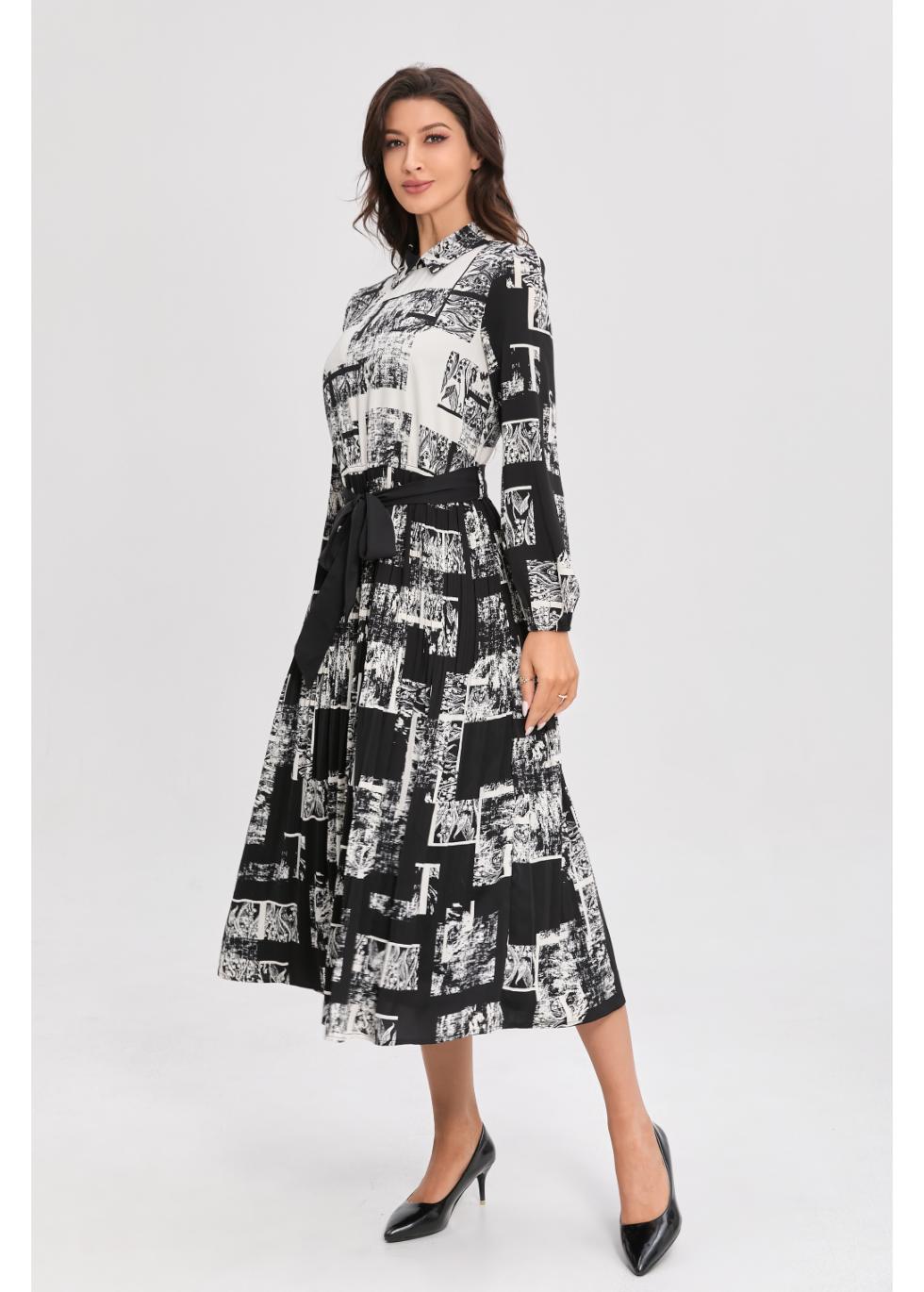 Noir Print Midi Dress