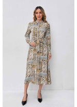 Golden Mosaic Midi Dress