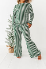 Green Stripes | GIRLS WIDE-LEG SET - By Baano