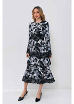 Noir Bloom Tiered Dress