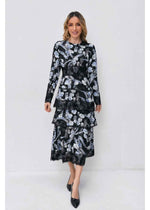 Noir Bloom Tiered Dress