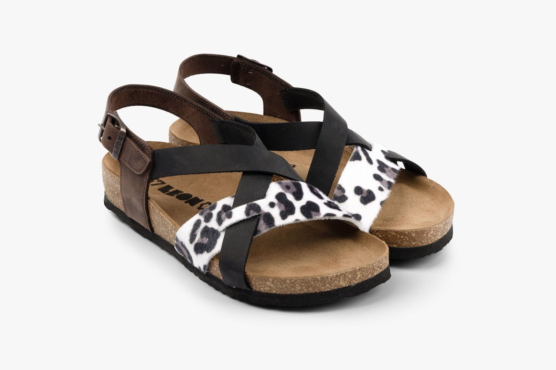 Noa by LEON- Women’s Leather Sandal- Ankle Strap with Adjustable Buckle & Arch Support