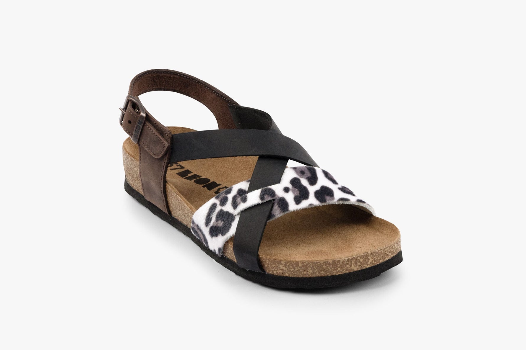 Noa by LEON- Women’s Leather Sandal- Ankle Strap with Adjustable Buckle & Arch Support