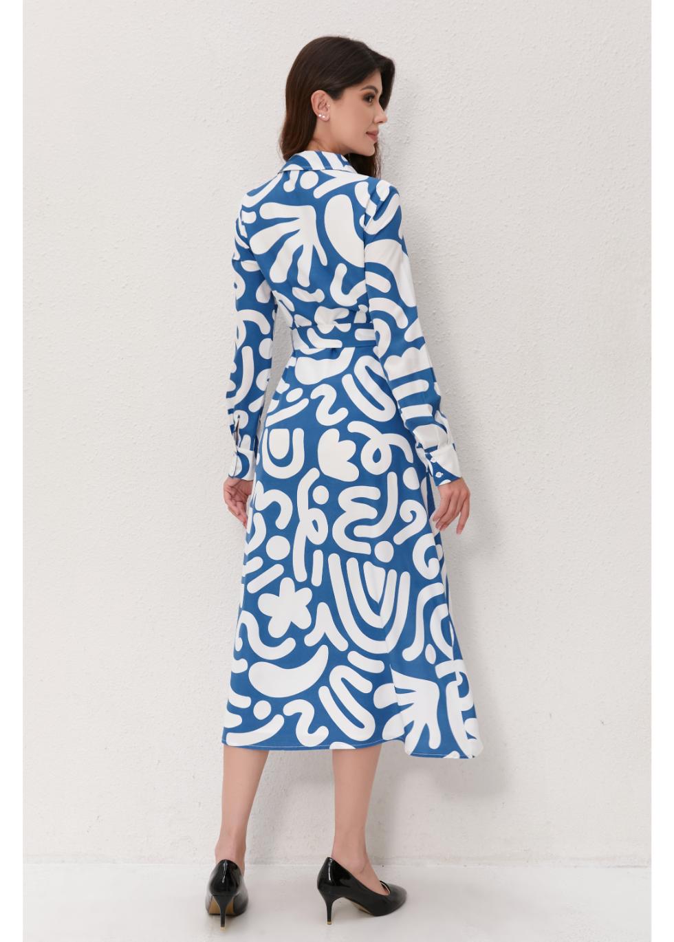Abstract Harmony Shirt Dress