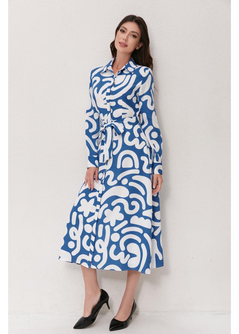 Abstract Harmony Shirt Dress