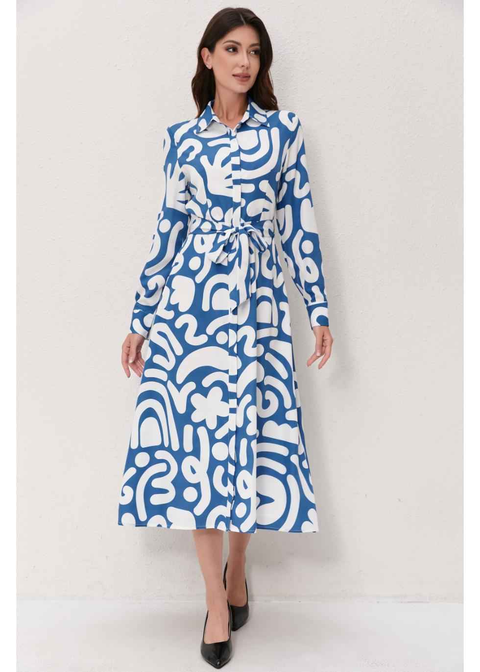 Abstract Harmony Shirt Dress
