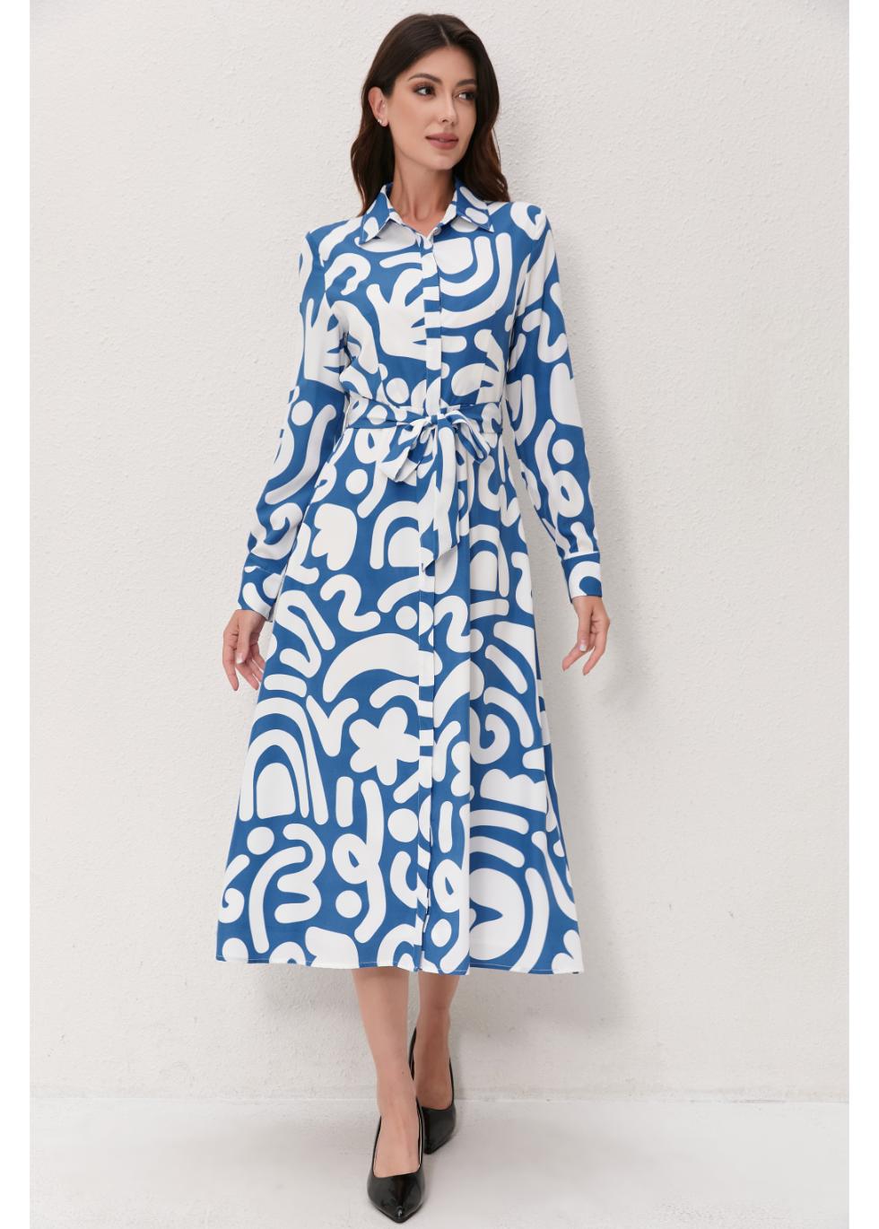 Abstract Harmony Shirt Dress
