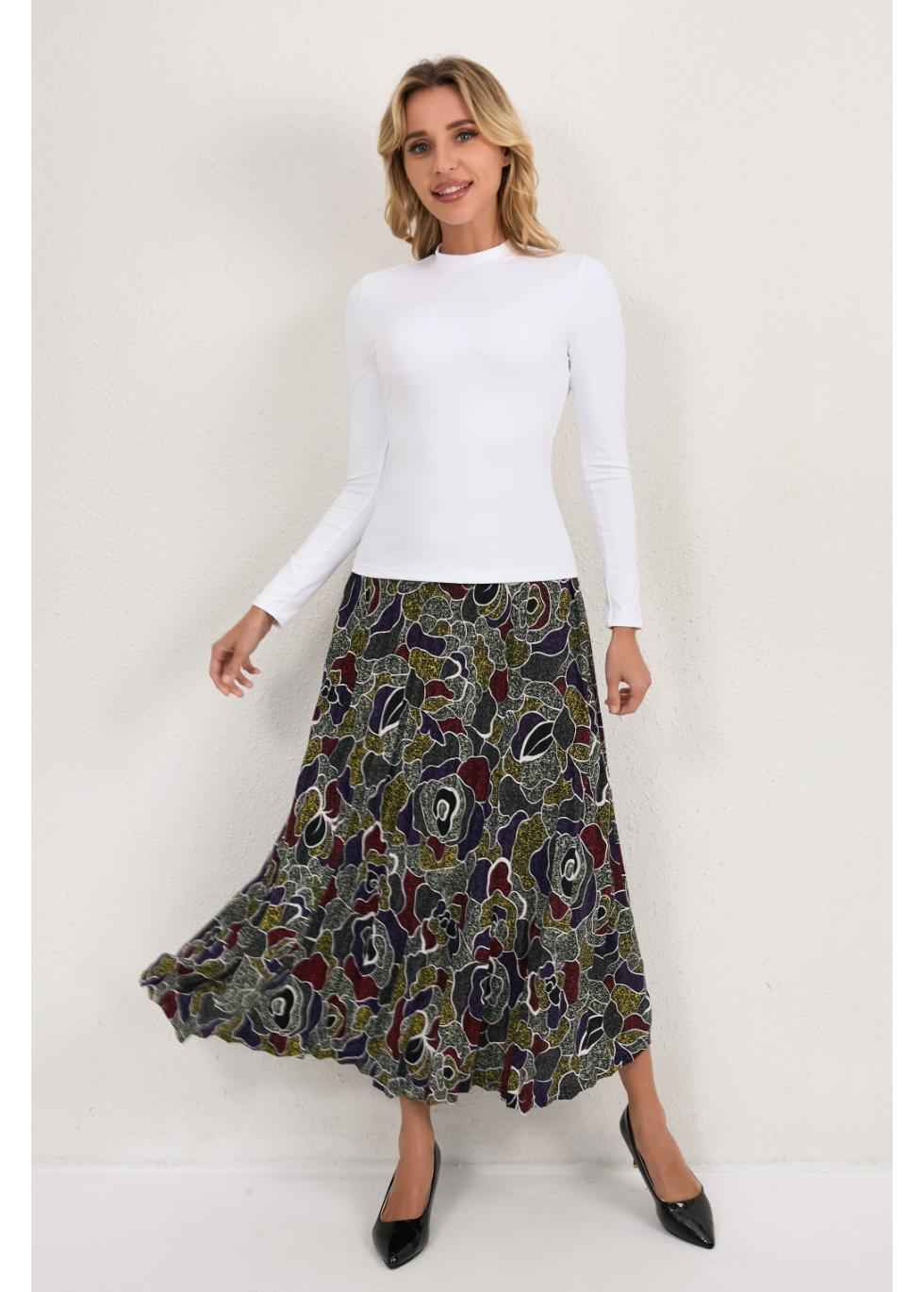 Mystic Petal Midi Skirt